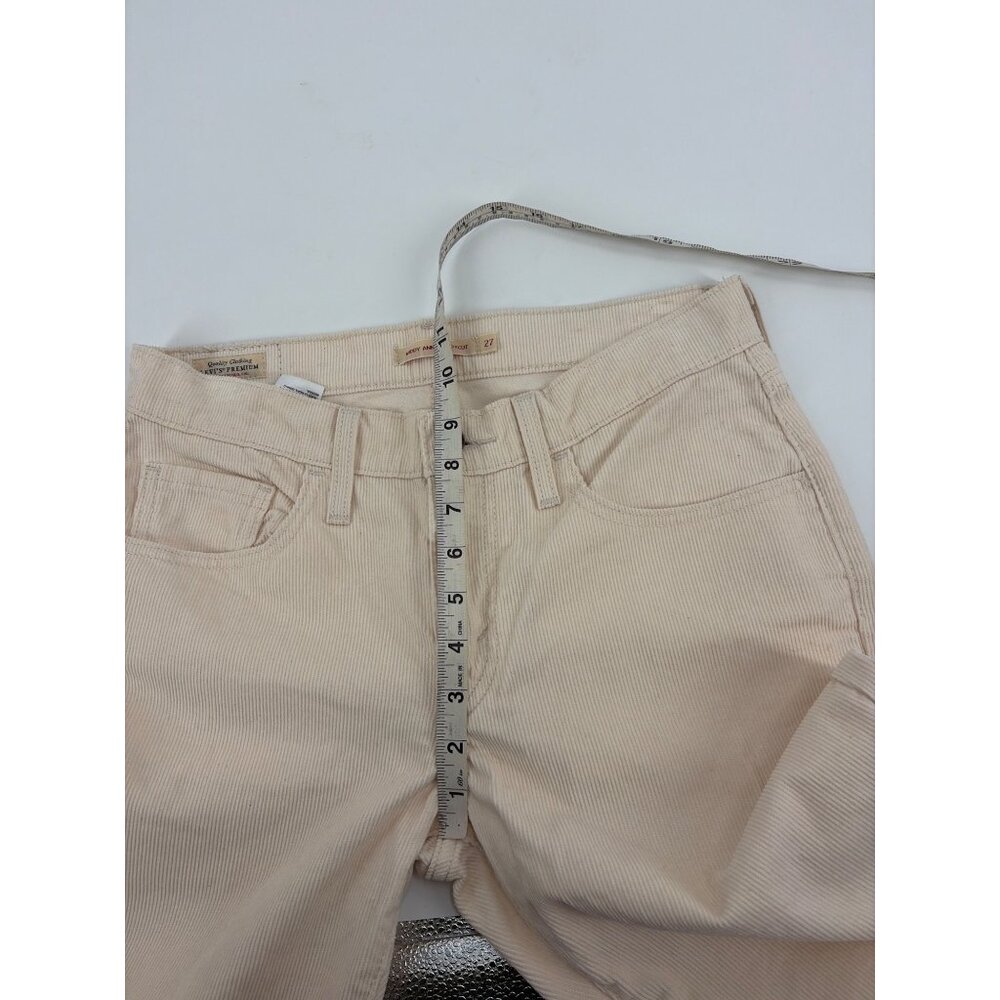 NWT Levis Womens 27x27 Middy Ankle Bootcut Pants Cotton Cream Corduroy Retro - Picture 9 of 11